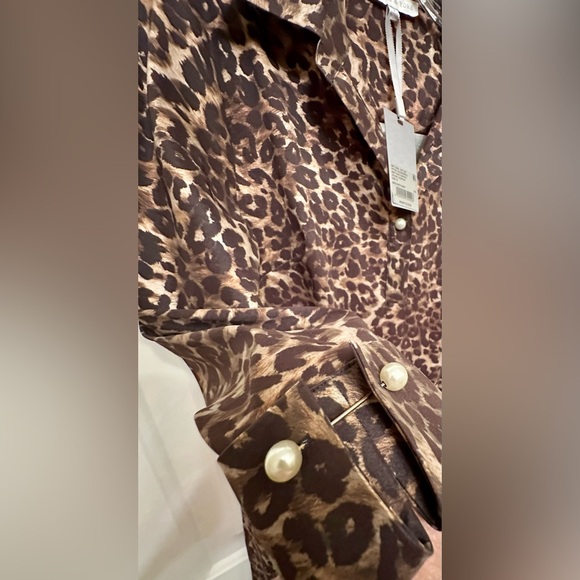 NWT Preston & York Leopard Print Collared Dress with Stunning Cuffs Size 8 - Picture 5 of 9
